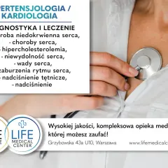 Hipertensjolog z centrum medycznym Life Medical Center oferuje diagnostykę i leczenie chorób serca. Zaufaj specjalistom.