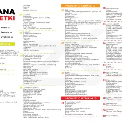 Tabela produktów spożywczych z podziałem na indeks glikemiczny (niski, średni, wysoki).