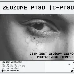 Zbliżenie na zapłakane oko, symbolizujące złożony zespół stresu pourazowego (c-PTSD). Informacje o terapii.